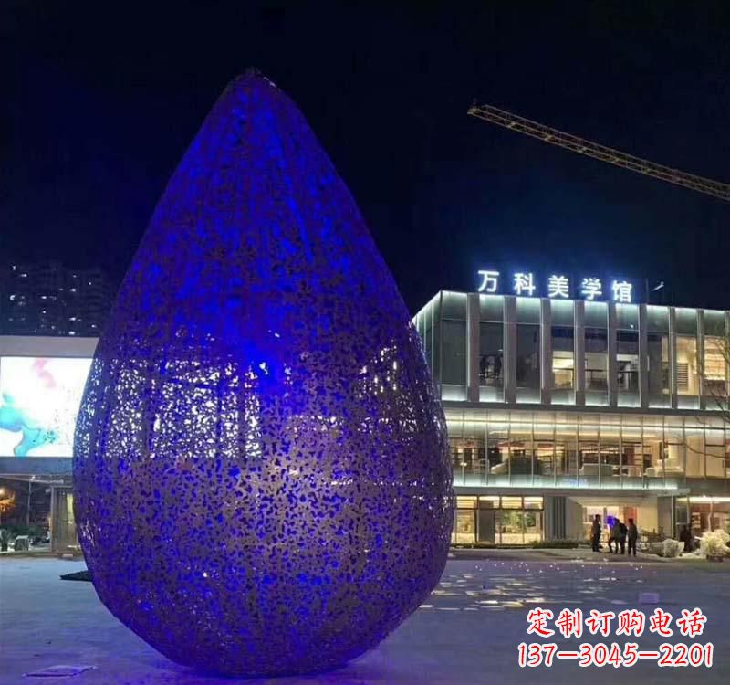 沧州不锈钢水滴雕塑-自然之美