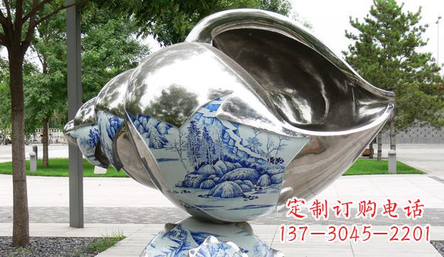 沧州不锈钢海螺景观雕塑美轮美奂