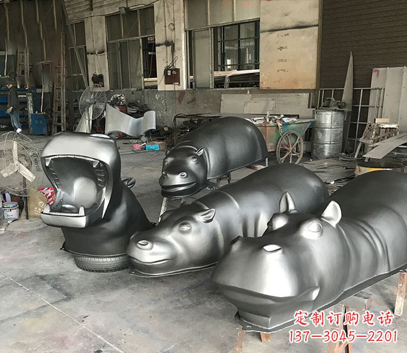 沧州不锈钢河马雕塑——艺术与自然的完美结合