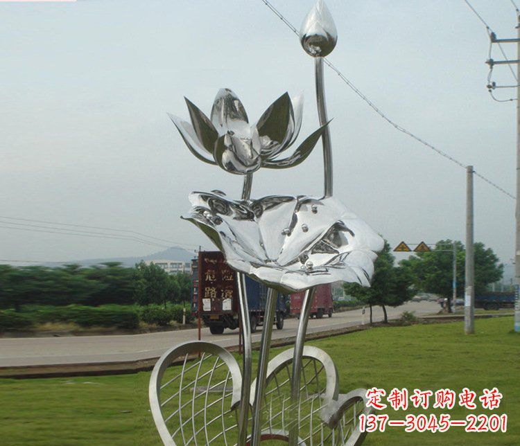 沧州精美不锈钢荷叶雕塑