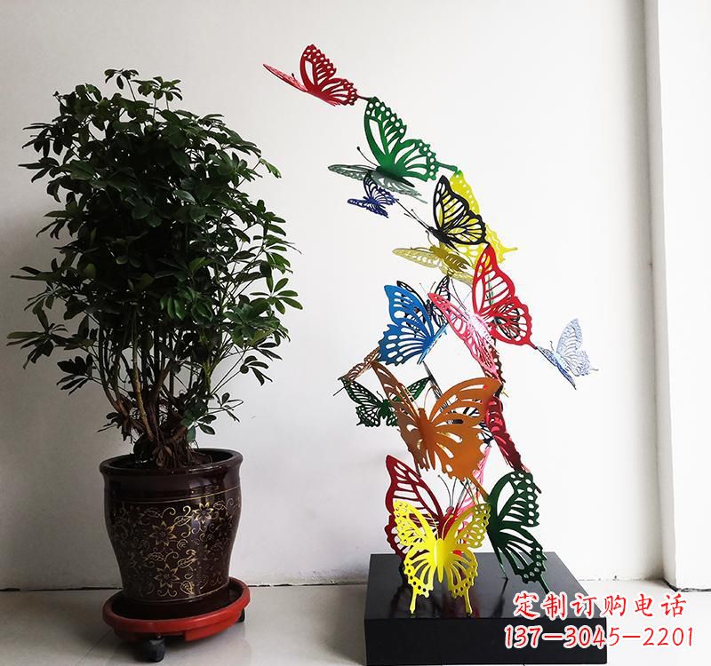 沧州不锈钢蝴蝶雕塑精美的艺术品