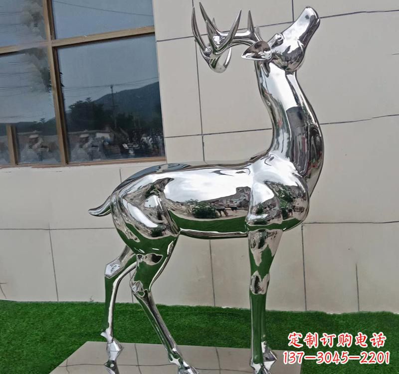 沧州不锈钢户外动物鹿雕塑精致大气的艺术品