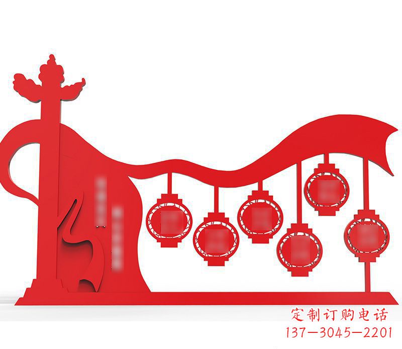 沧州灯笼雕塑传承社会主义核心价值观