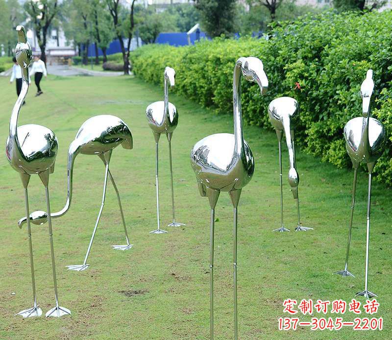 沧州不锈钢火烈鸟雕塑美丽的艺术杰作