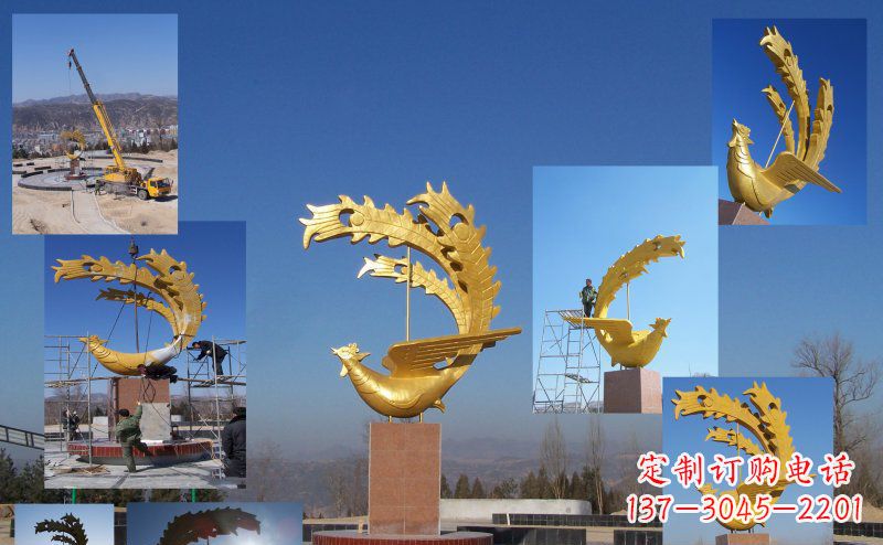 沧州凤凰金色雕塑——展现凤凰之美