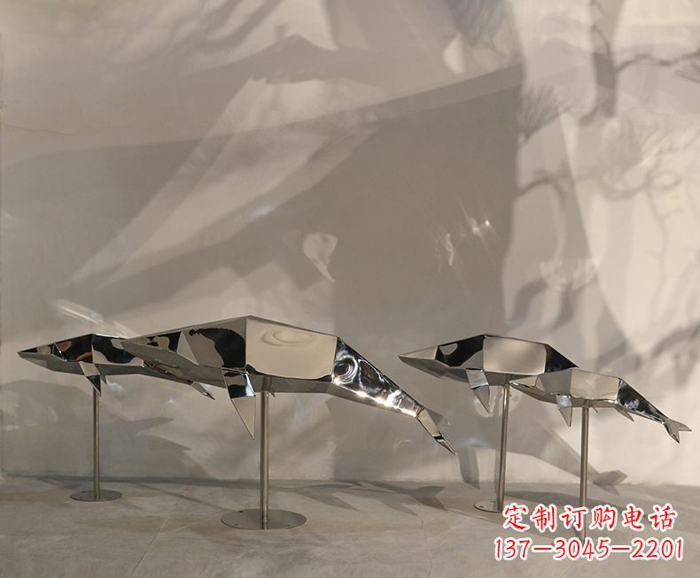 沧州不锈钢海豚雕塑——精致的艺术形式