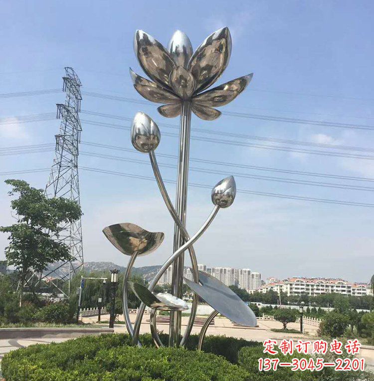 沧州不锈钢莲花雕塑美丽的象征