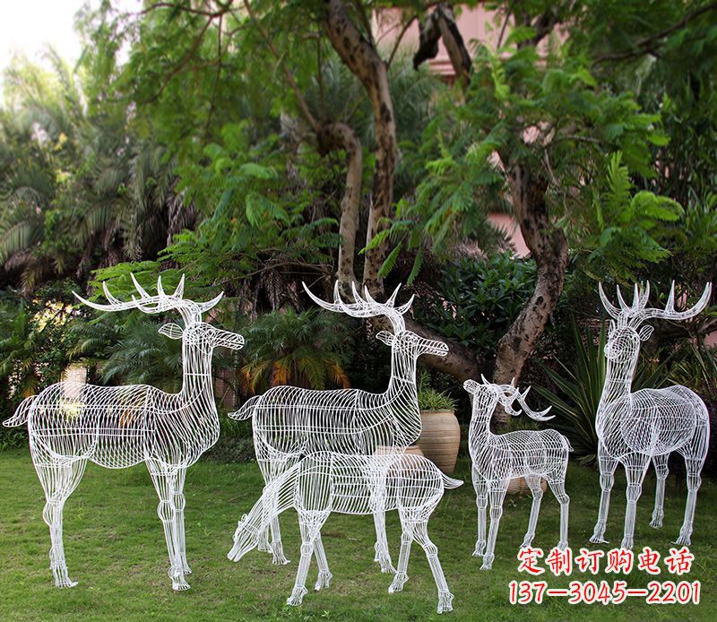 沧州精美的不锈钢镂空梅花鹿雕塑