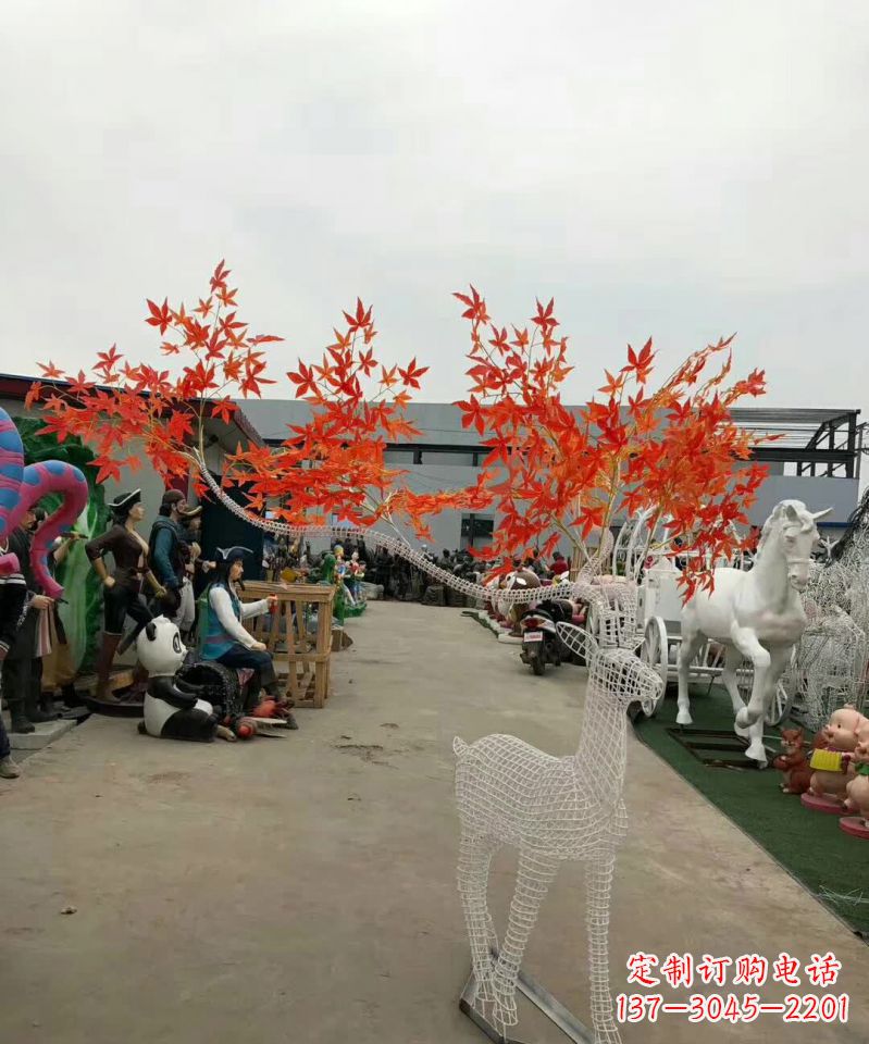 沧州不锈钢麋鹿雕塑精美的艺术品