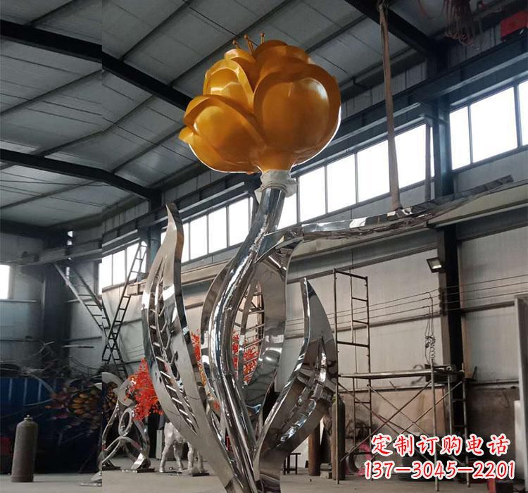 沧州不锈钢玫瑰花雕塑一款非凡的艺术品