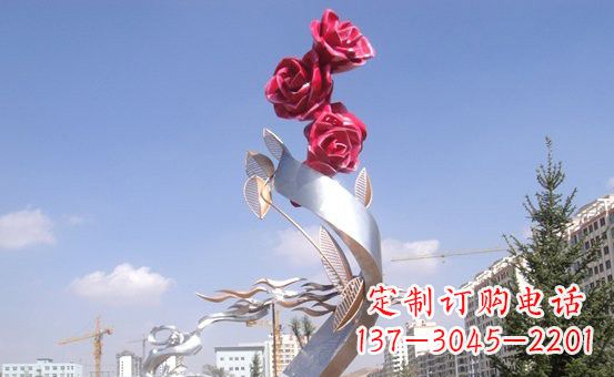沧州不锈钢玫瑰雕塑精致的艺术之美