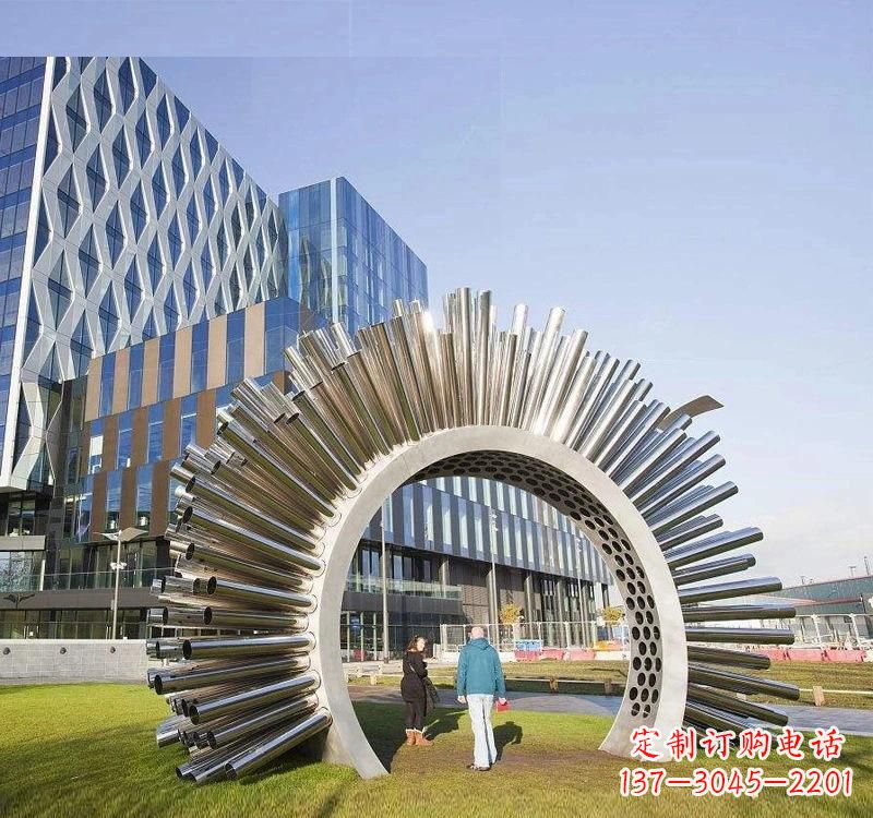 沧州不锈钢拱门雕塑高雅典雅的艺术