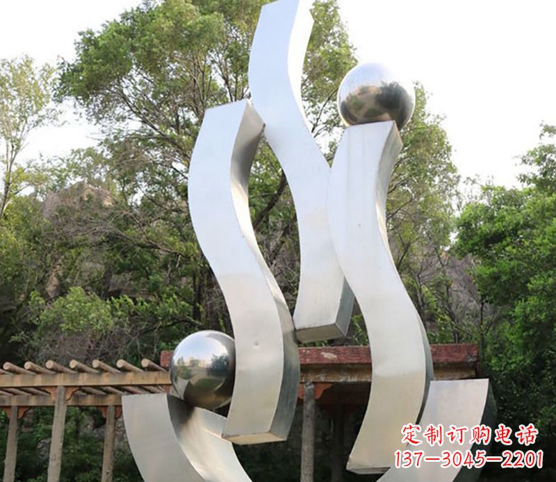 沧州景观雕塑现代不锈钢飘带