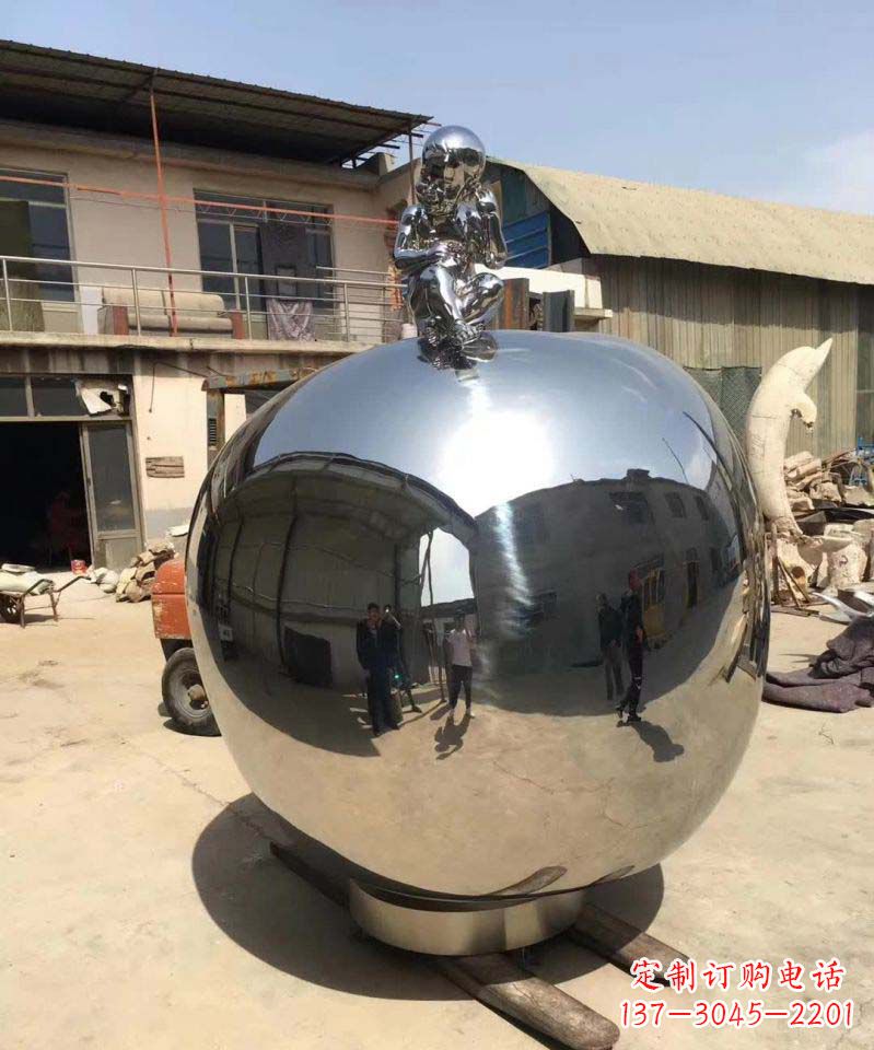 沧州精美不锈钢苹果雕塑