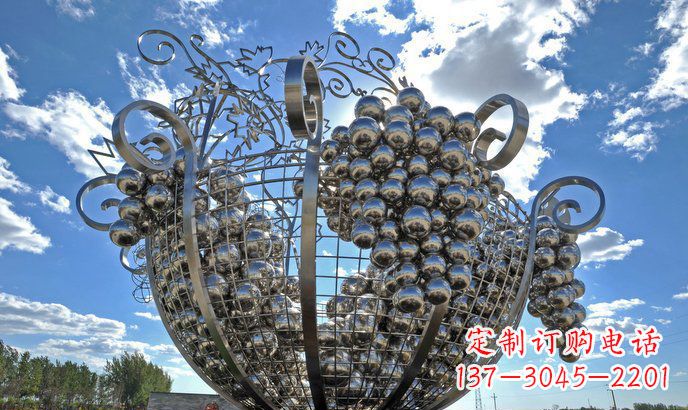 沧州不锈钢葡萄雕塑精致美观、经久耐用