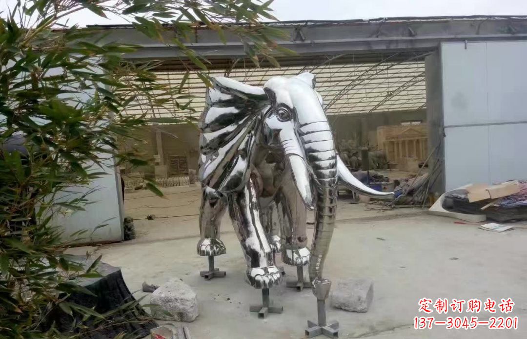 沧州大象雕塑——装饰不锈钢售楼部