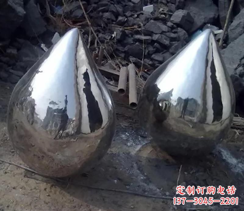 沧州不锈钢水滴雕塑美丽绽放