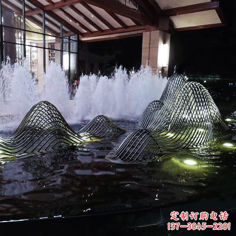 沧州不锈钢铁艺水景假山精美雕塑艺术