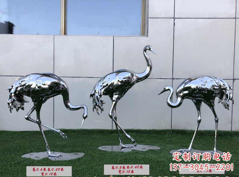 沧州不锈钢仙鹤雕塑传承中国古典美感