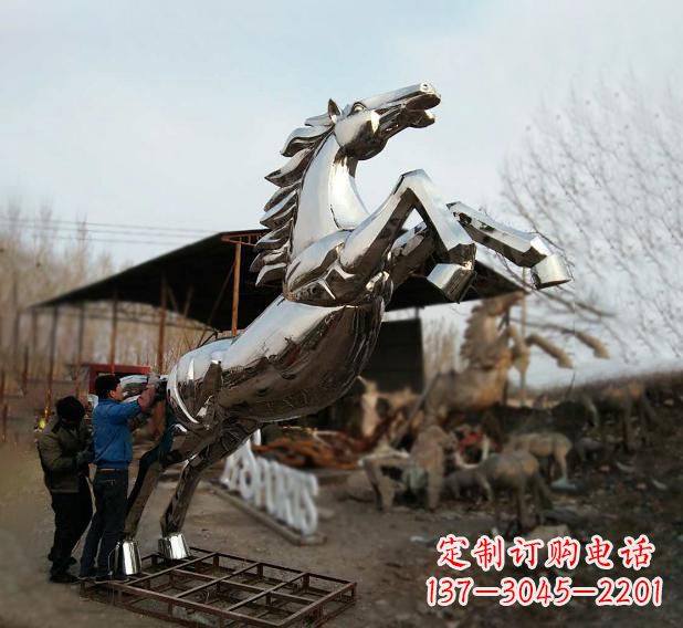 沧州不锈钢现代动物马雕塑
