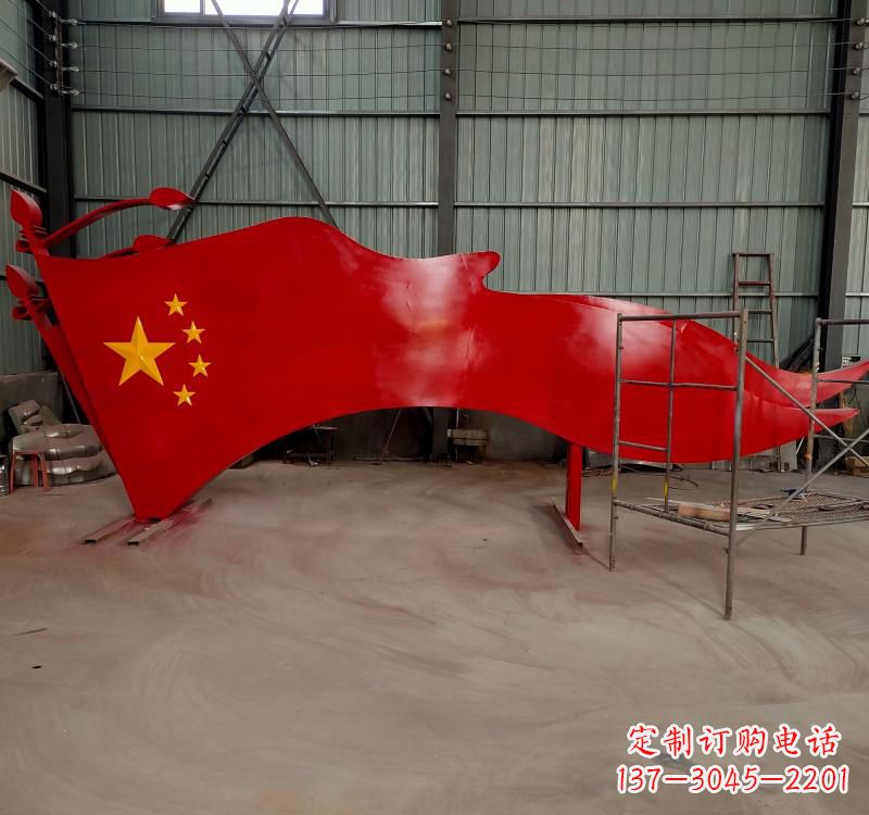 沧州不锈钢校园党旗雕塑传承红色基因