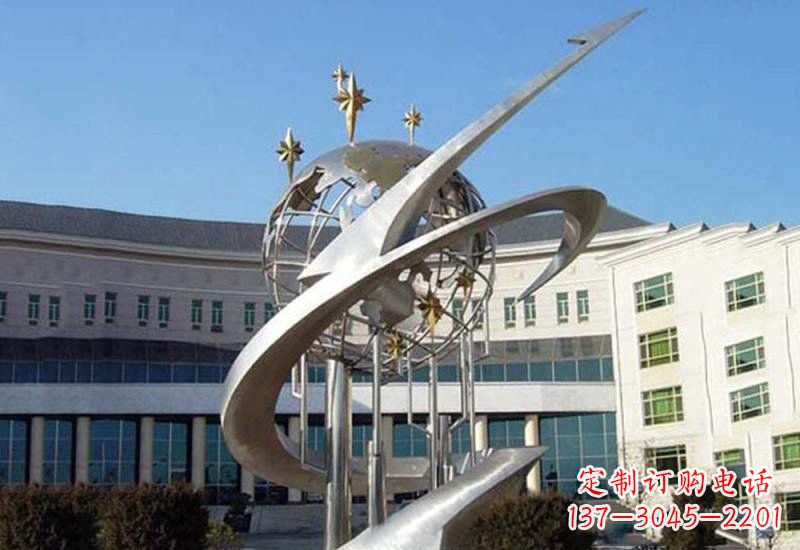 沧州不锈钢校园地球雕塑——展示地球之美