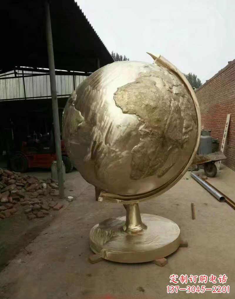沧州不锈钢地球仪雕塑象征地球家园