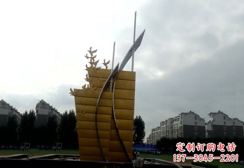 沧州不锈钢校园帆船雕塑引领新时代