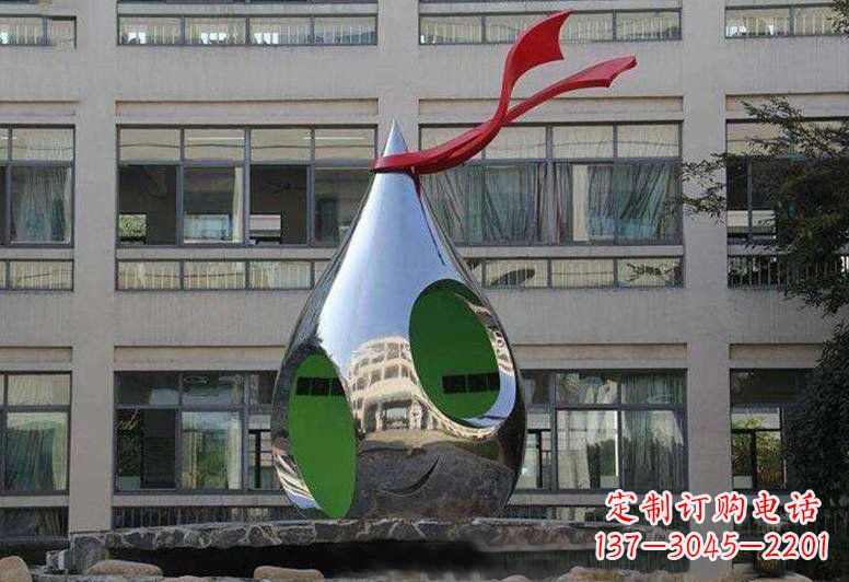 沧州不锈钢校园水滴雕塑
