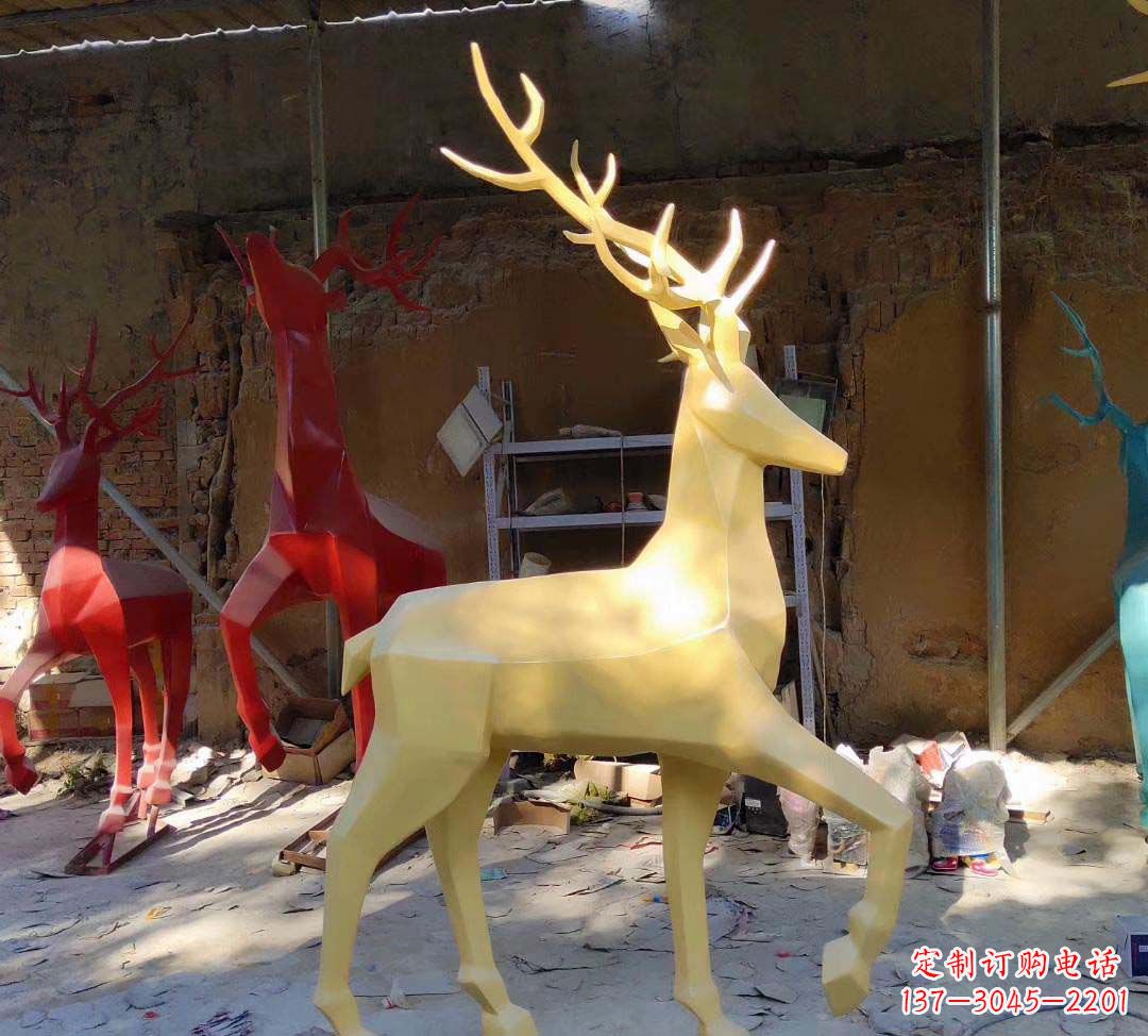 沧州新款仿真不锈钢小鹿雕塑