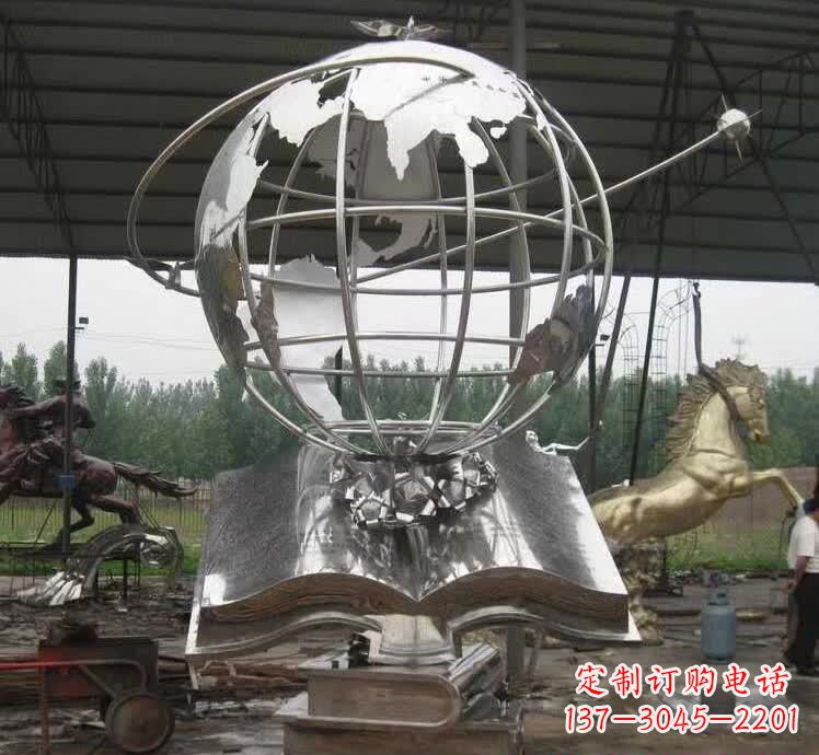 沧州不锈钢地球仪雕塑精美的自然之美
