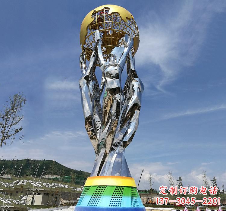 沧州不锈钢艺术地球仪雕塑精美的艺术装置