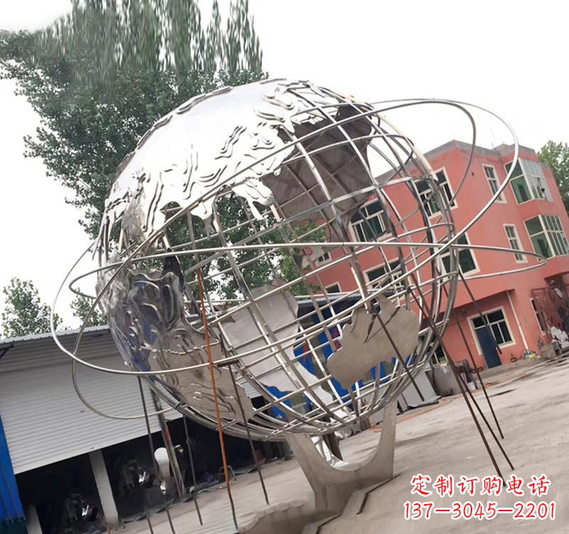 沧州不锈钢艺术镂空地球仪雕塑