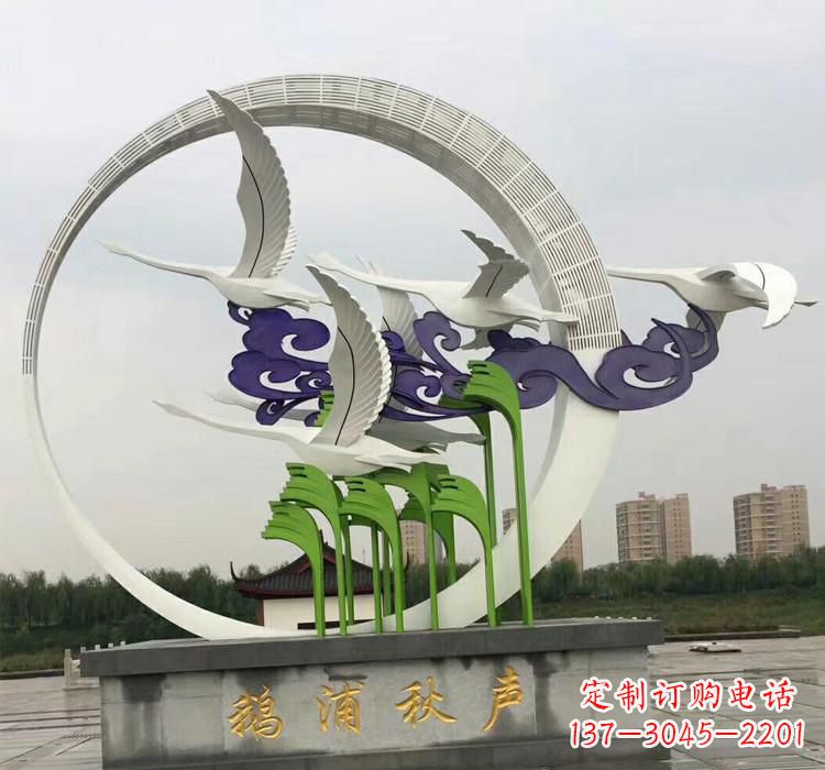 沧州不锈钢艺术——仙鹤雕塑
