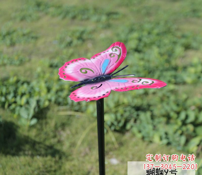 沧州不锈钢园林彩色蝴蝶插件精美的蝴蝶雕塑