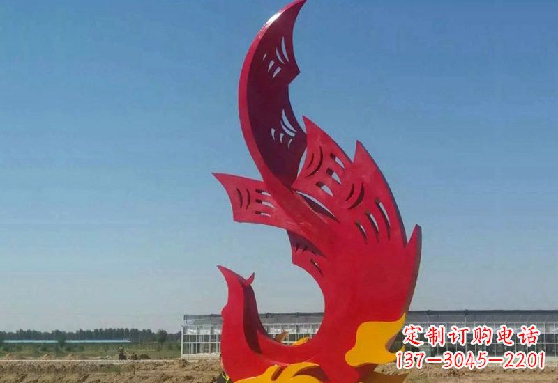 沧州凤凰雕塑传承不锈钢园林艺术