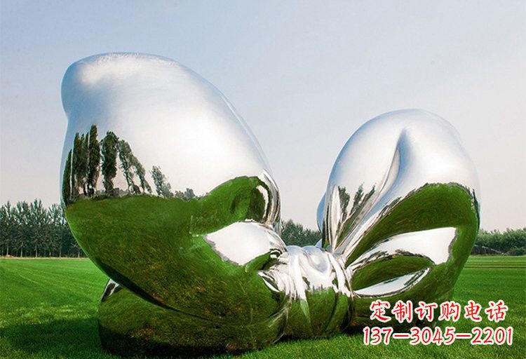 沧州艺术之美——不锈钢园林大型蝴蝶结雕塑