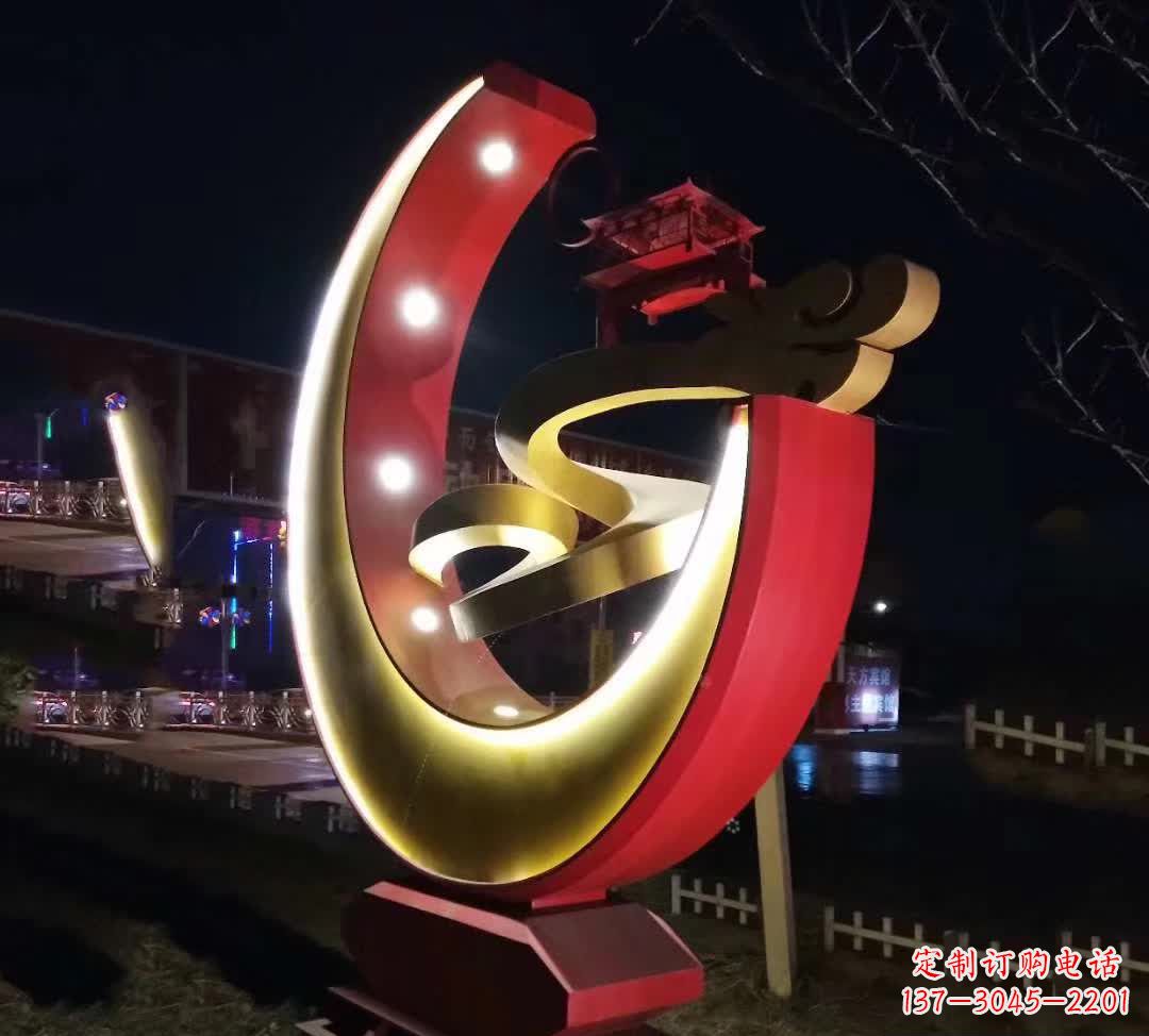 沧州不锈钢月亮抽象雕塑——璀璨星空下的绝美艺术