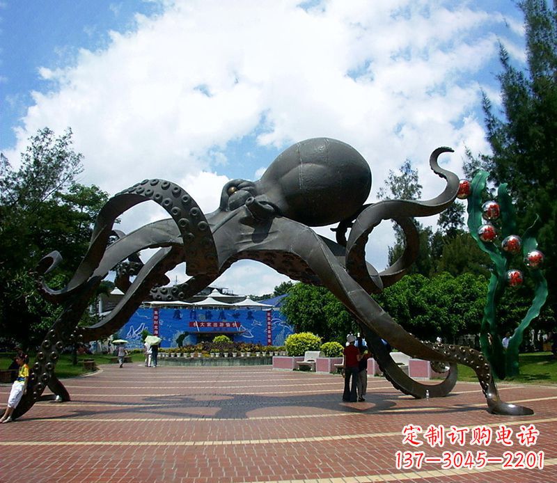 沧州不锈钢章鱼雕塑精美艺术品