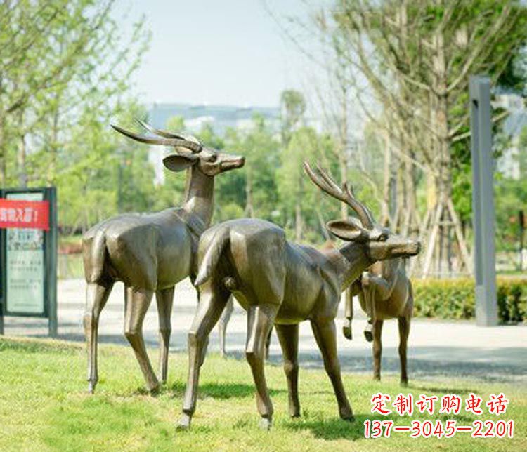 沧州藏羚羊公园羚羊铜雕