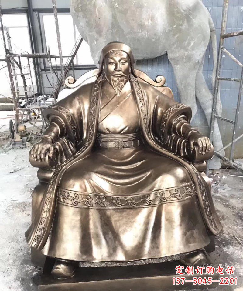沧州成吉思汗铜雕——象征着蒙古强大力量