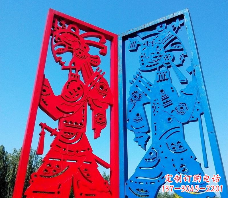 沧州抽象不锈钢皮影戏摆件