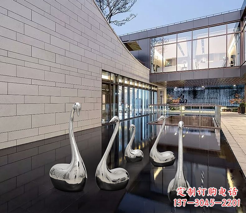 沧州抽象不锈钢天鹅雕塑