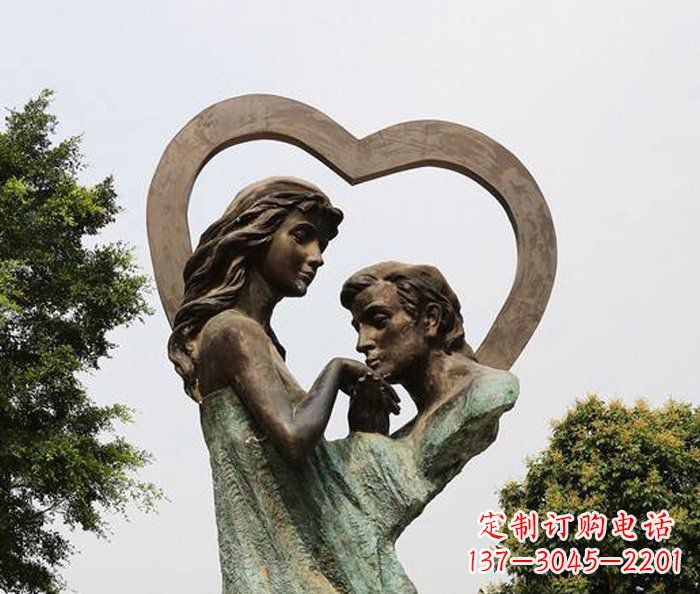沧州抽象情侣心形铜雕