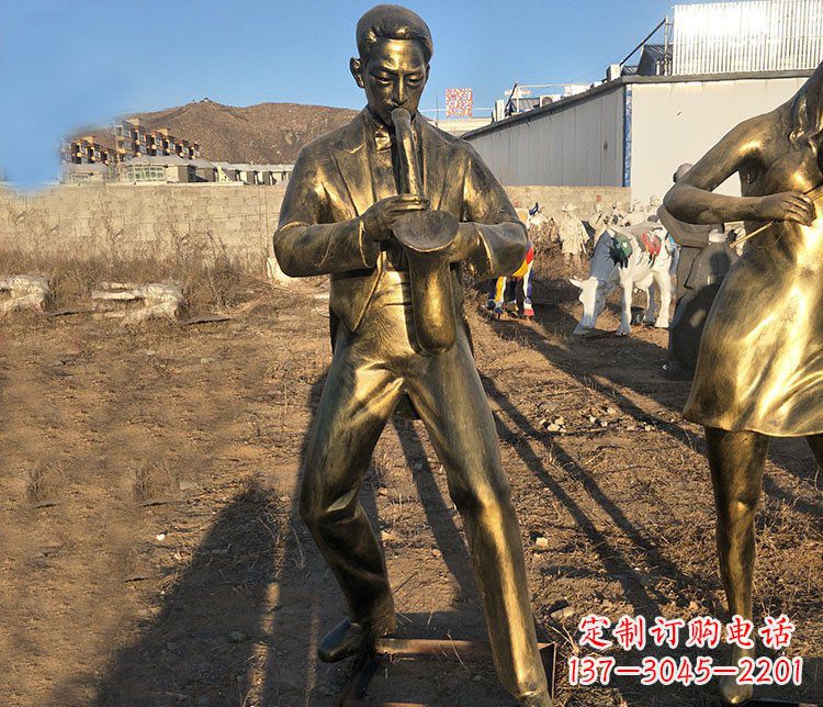 沧州铜雕萨克斯风音乐人物