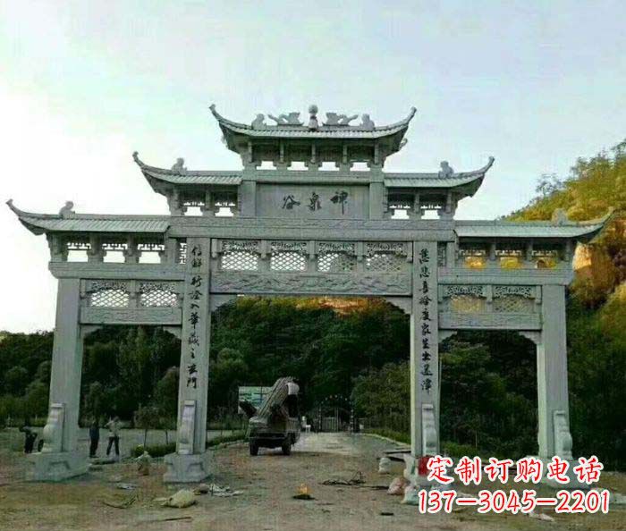 沧州村口石雕牌楼千百年文化瑰宝
