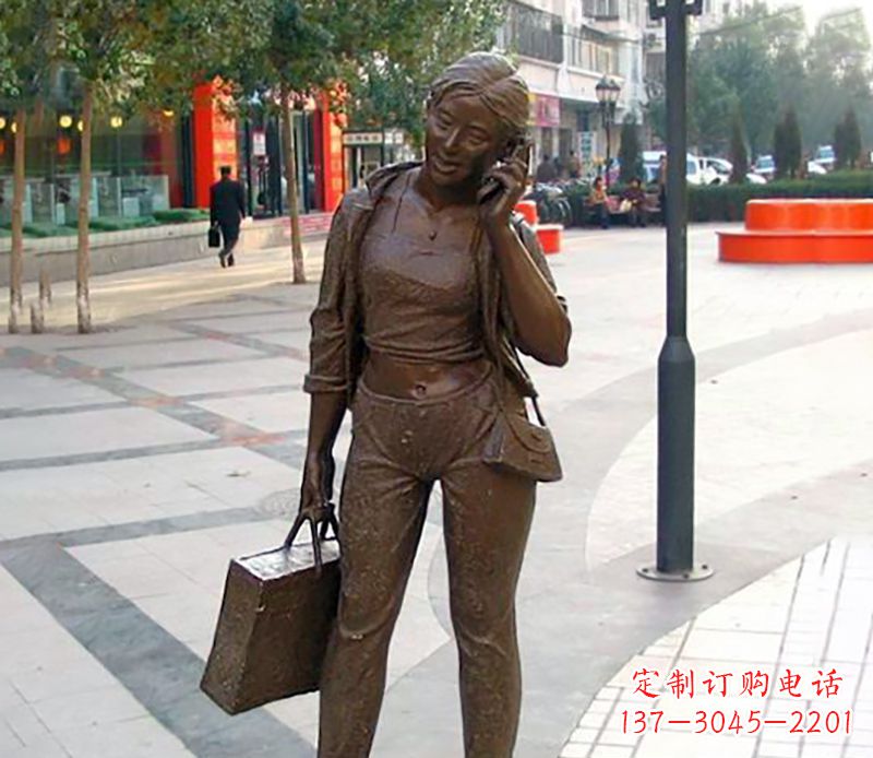 沧州打电话女人现代人物雕塑
