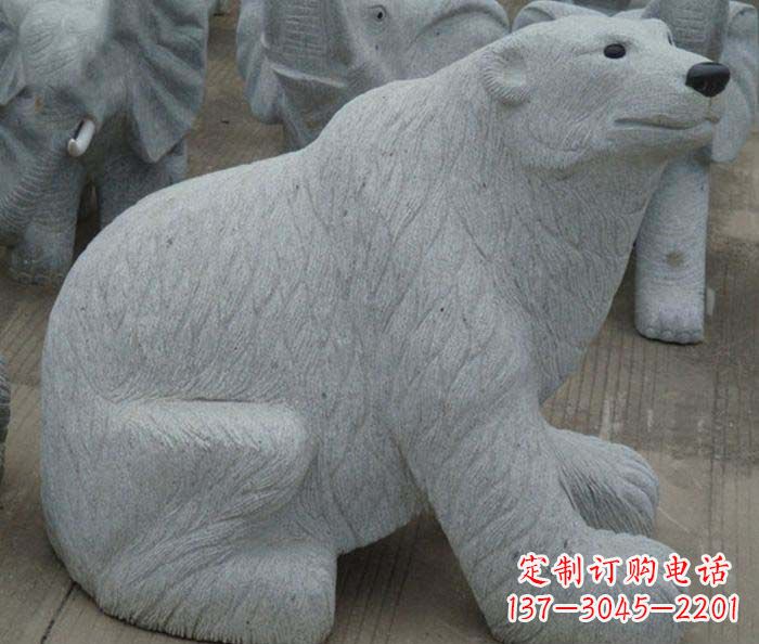 沧州精美大理石雕刻的北极熊
