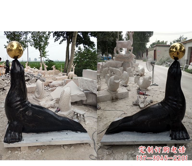 沧州大理石海豹雕塑