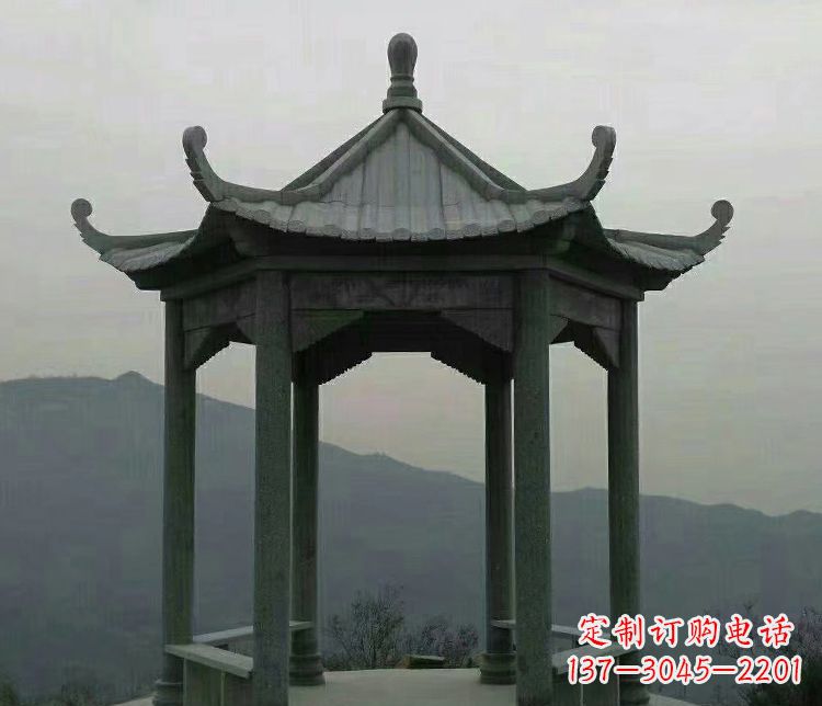 沧州考究工艺，奢华大理石六角凉亭雕塑
